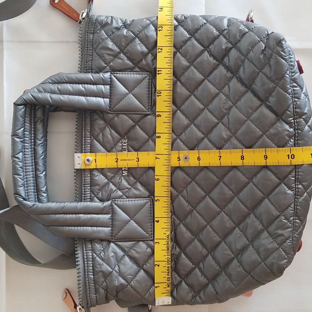 nwot MZ Wallace Steel (Dark Silver) Small Sutton Quilted Nylon Crossbody… - Picture 10 of 11